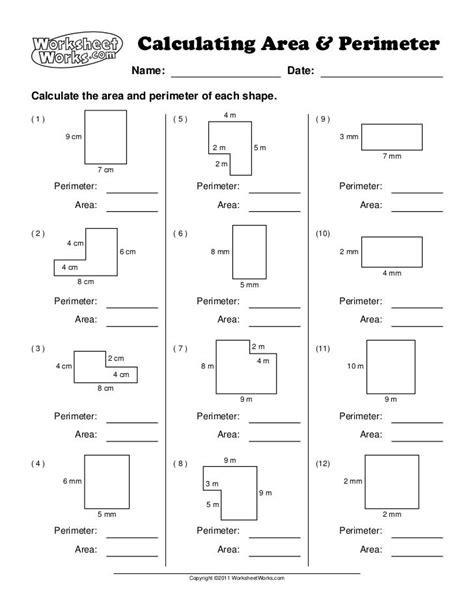 Focusing on finding the perimeter of squares, the worksheets here provide adequate practice in finding the perimeter of squares with. . Area and perimeter grade 6 pdf